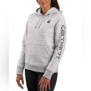 Carhartt Light Gray Hoodie Sweatshirt Size Small | Durable & Comfy